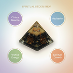 Natural 7 Chakra crystal pyramid with chakra balance, meditation, positive energy and spiritual growth benefits