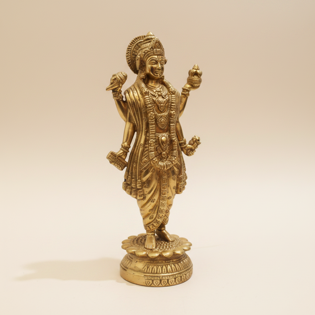 Dhanvantri Ji statue right three-quarter view