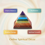 Natural 7 Chakra crystal pyramid with chakra balance, meditation, positive energy and spiritual growth benefits