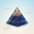 Lapis Lazuli crystal pyramid with wisdom, clarity and positive energy themes