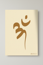 Close view of the cream and brown OM painting poster