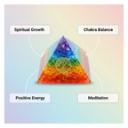 7 Chakra Orgone Tree pyramid with chakra balance, meditation, positive energy and spiritual growth benefits