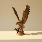 Antique-gold Eagle Idol centered on a warm studio background