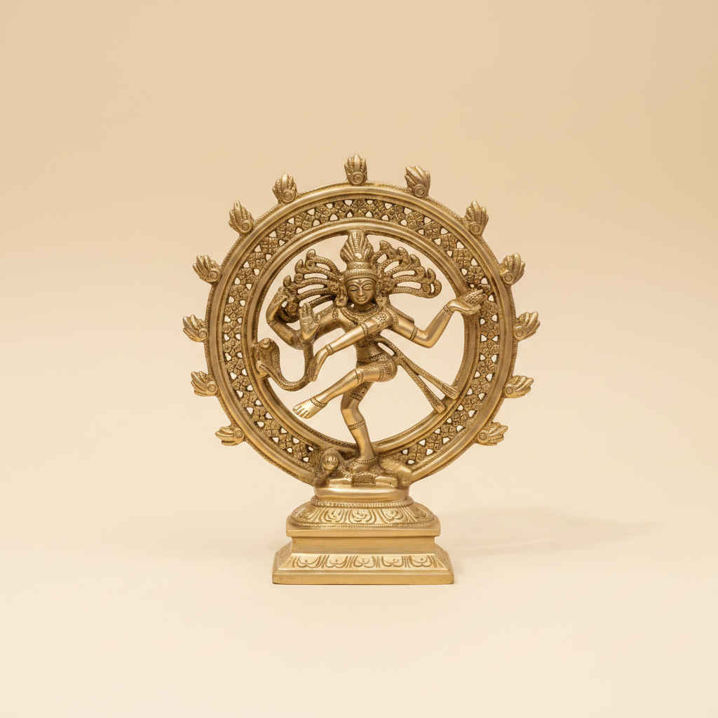 Natraj Ji statue in a warm studio setting, front view