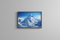 Mount Everest painting poster displayed in a clean neutral studio setting