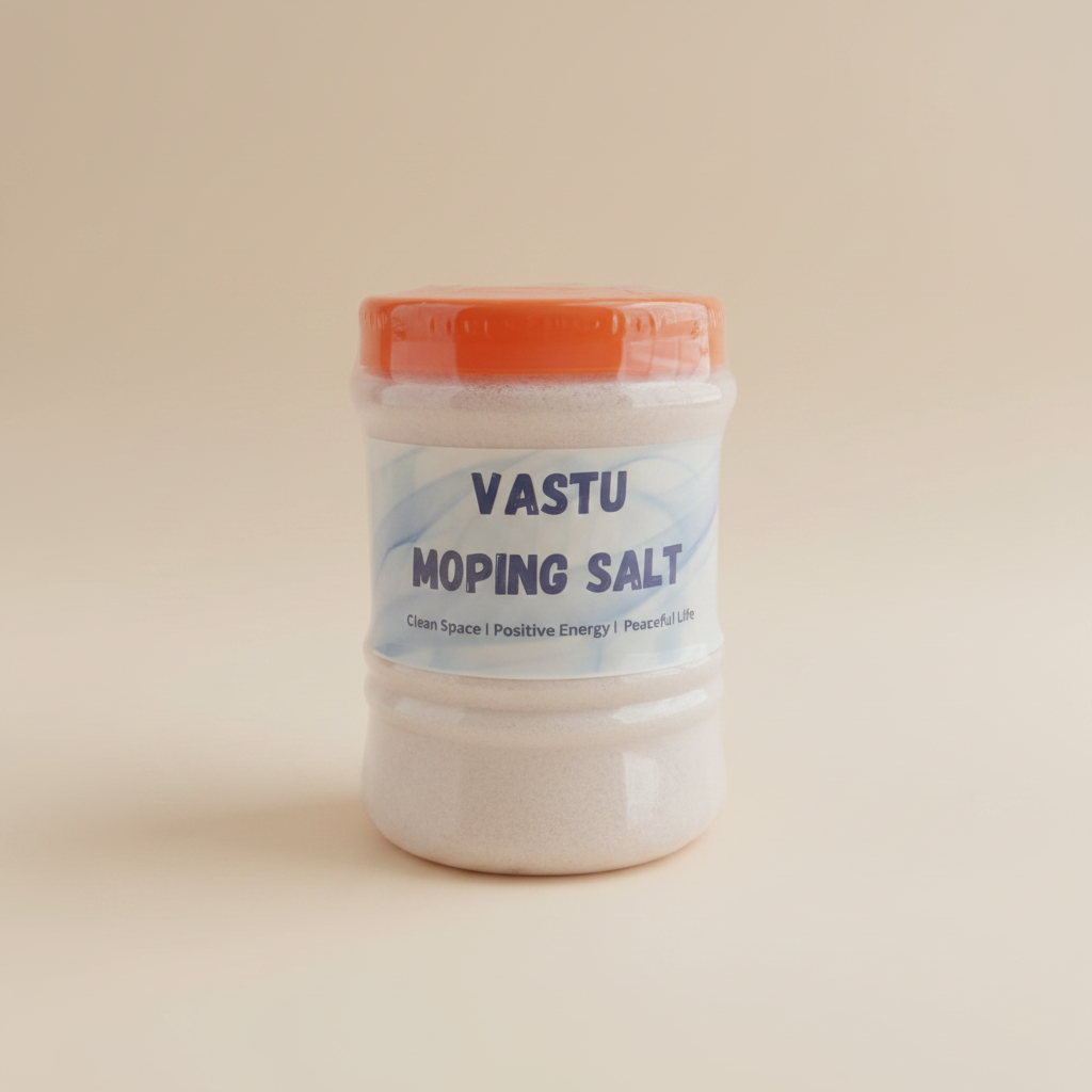 Vastu Mopping Salt container shown from a three-quarter angle