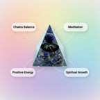 Amethyst crystal pyramid with chakra balance, meditation, positive energy and spiritual growth benefits