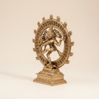 Natraj Ji statue in a warm studio setting, right three-quarter view