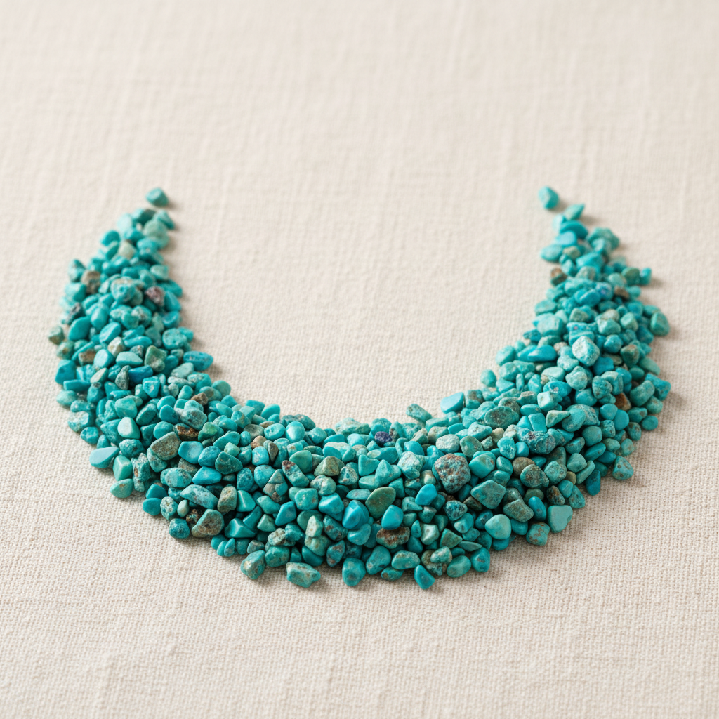 Close-up of rough turquoise and teal Chrysocolla Crystal Chips