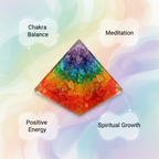 7 Chakra crystal coil pyramid with chakra balance, meditation, positive energy and spiritual growth benefits