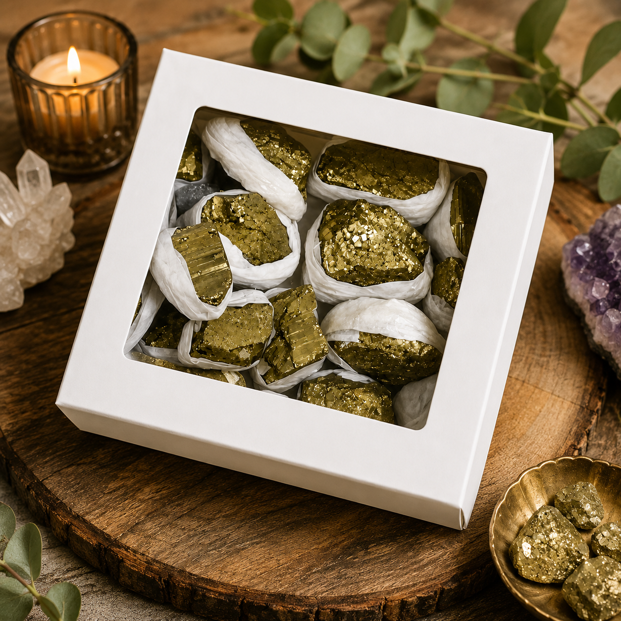 Raw Golden Pyrite Crystal Cluster for Prosperity & Protection - Premium Quality