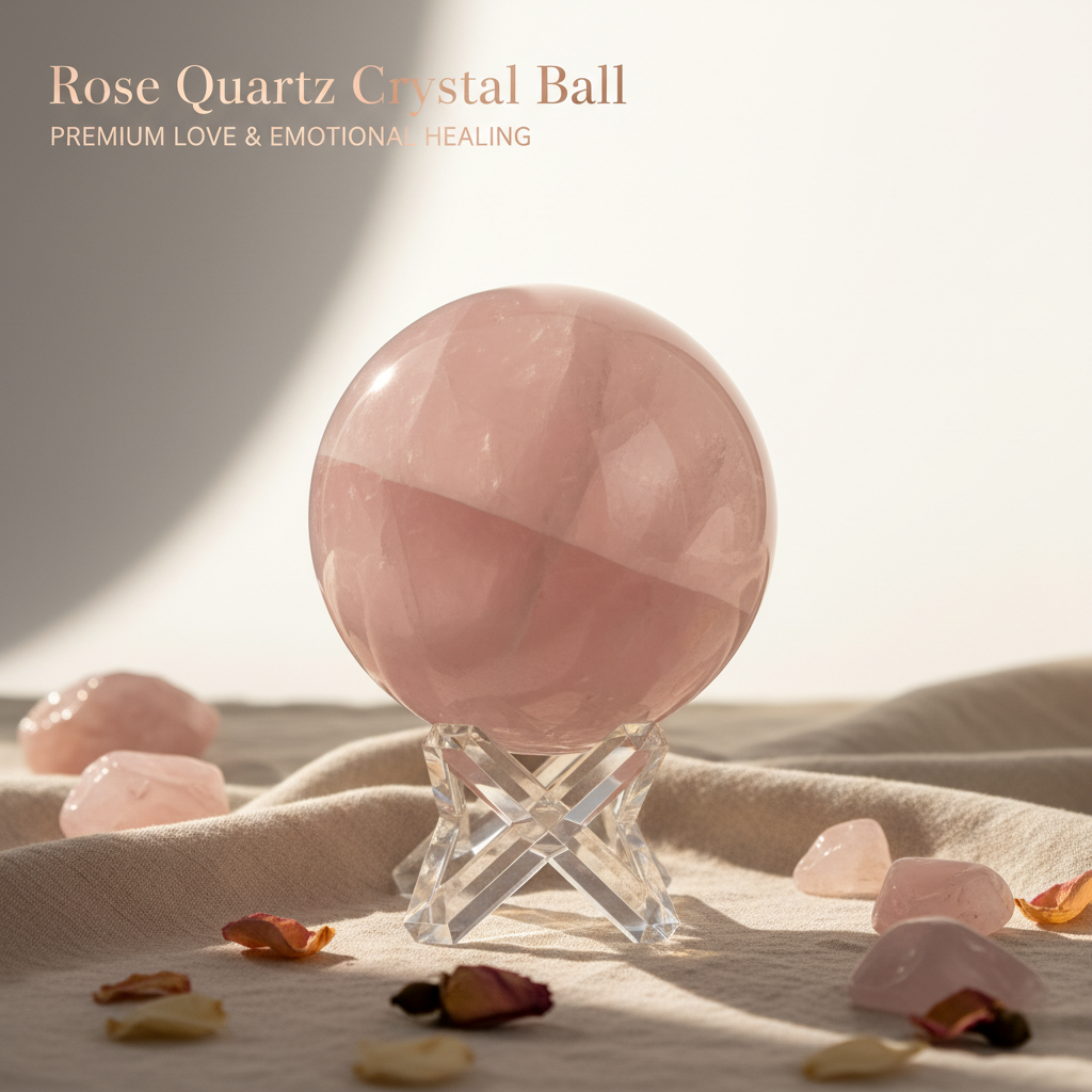 Rose Quartz Crystal Ball - Premium