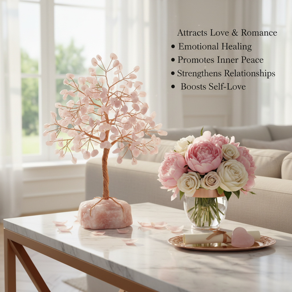 Rose Quartz Crystal Tree - Benefits
