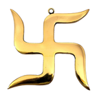 Gold-brass Swastik spiritual and Vastu decor piece